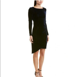 Lilla P Navy Twilight Velvet Ruched Dress NWT